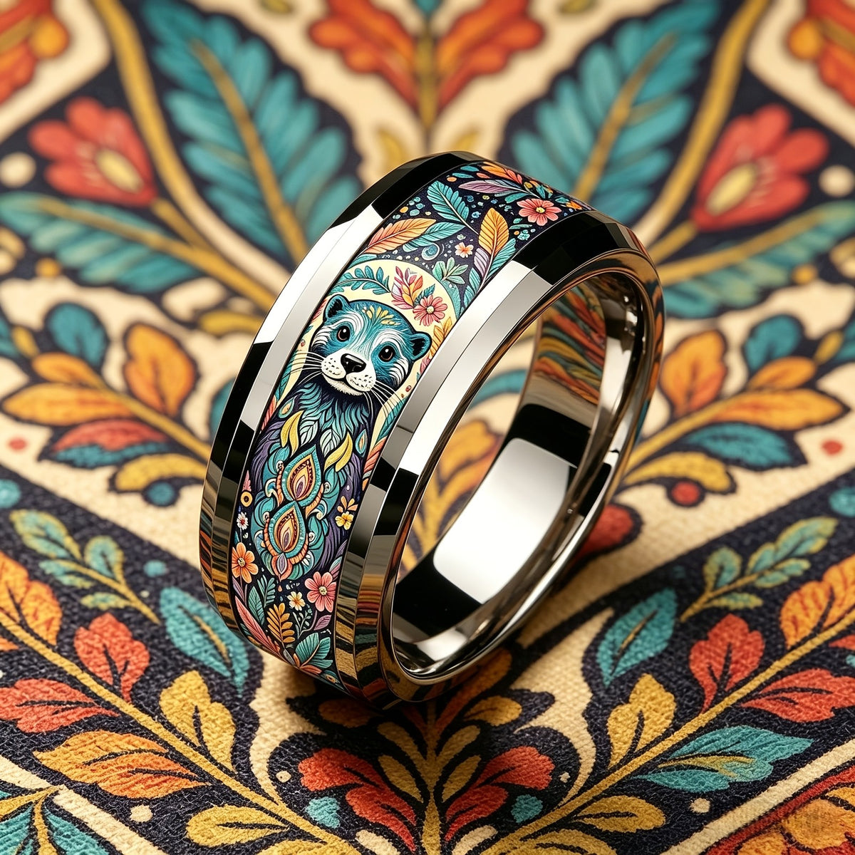 Colorful Otter Floral Ring