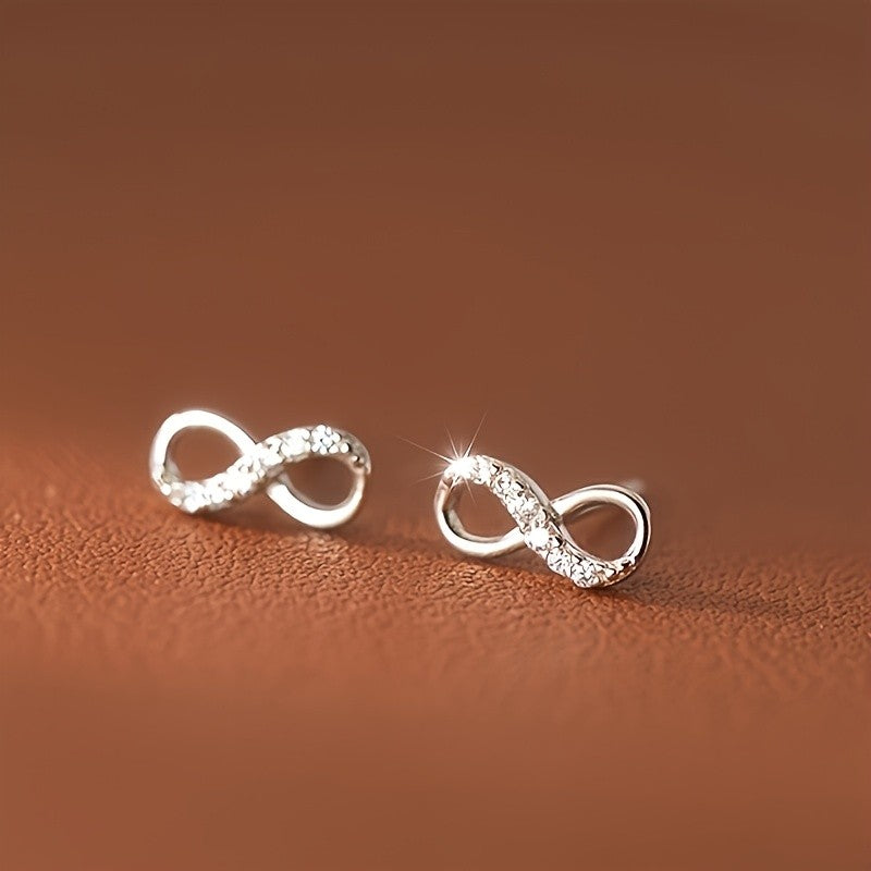 Crystal Infinity Stud Earrings