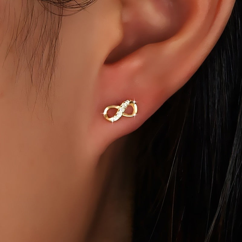 Crystal Infinity Stud Earrings