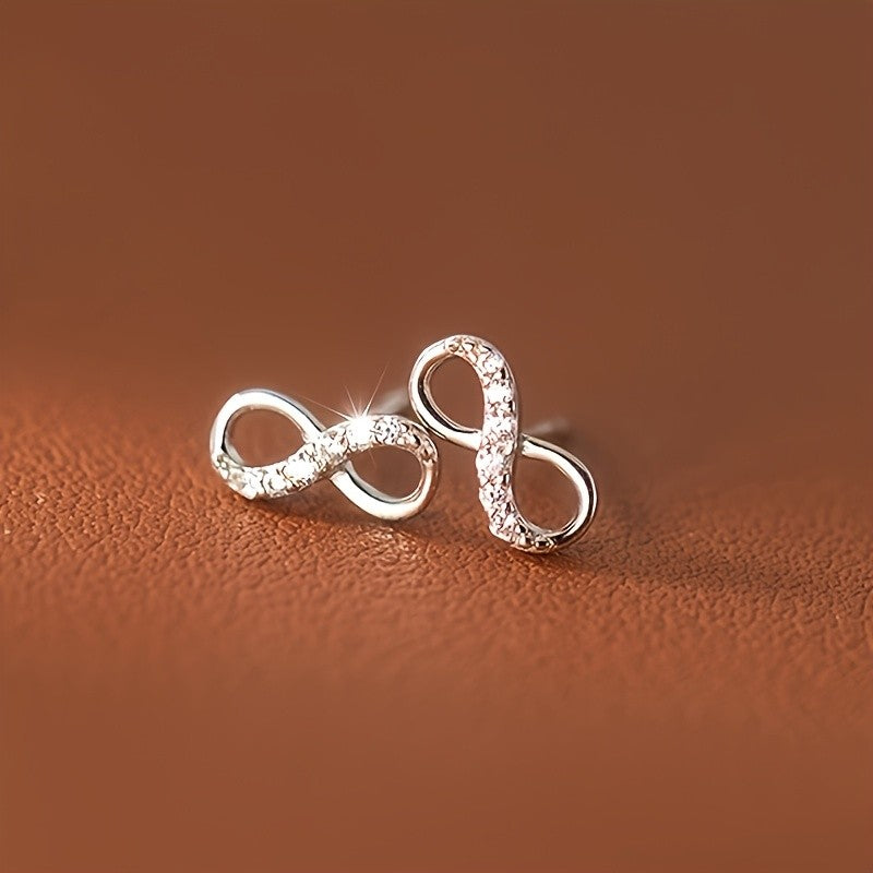 Crystal Infinity Stud Earrings
