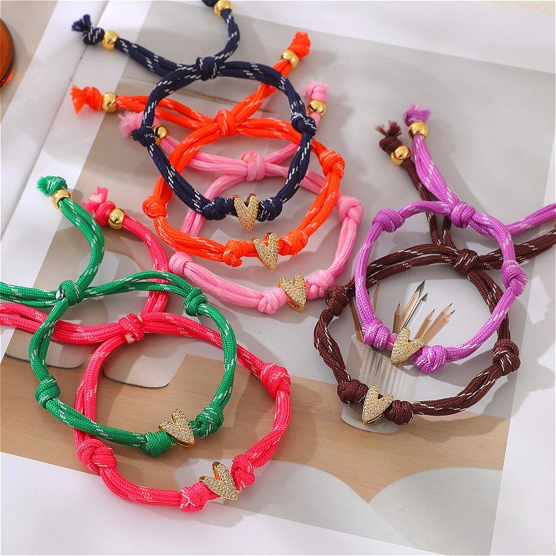 Colorful Braided Heart Bracelet