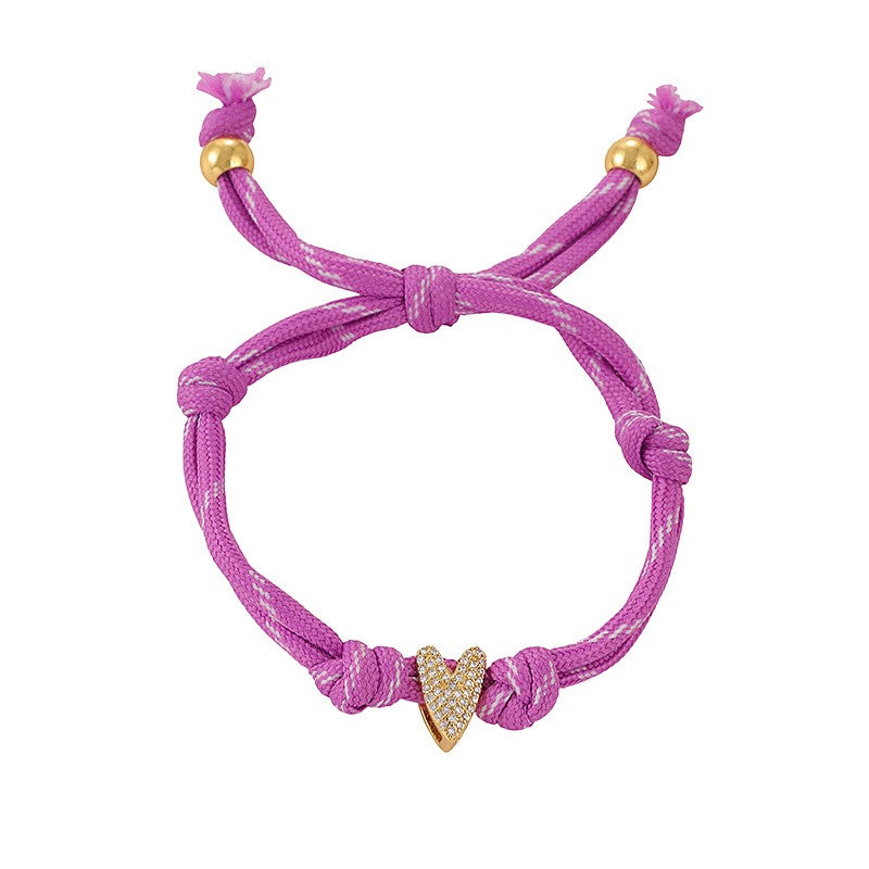 Colorful Braided Heart Bracelet