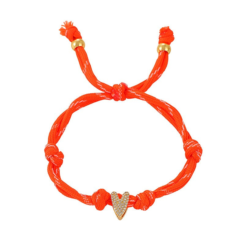 Colorful Braided Heart Bracelet
