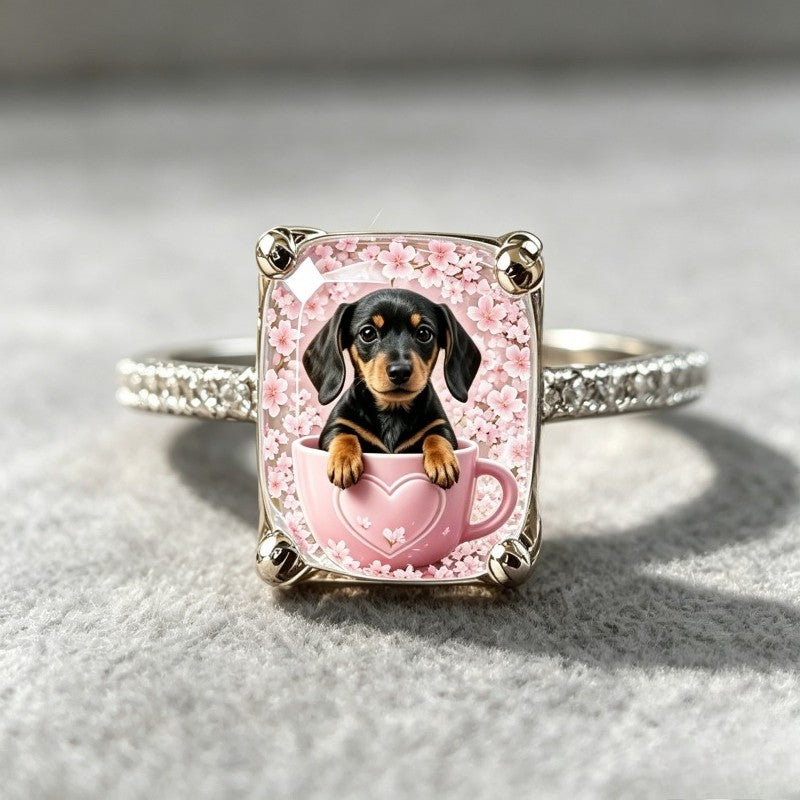 Dachshund Cup Square Ring