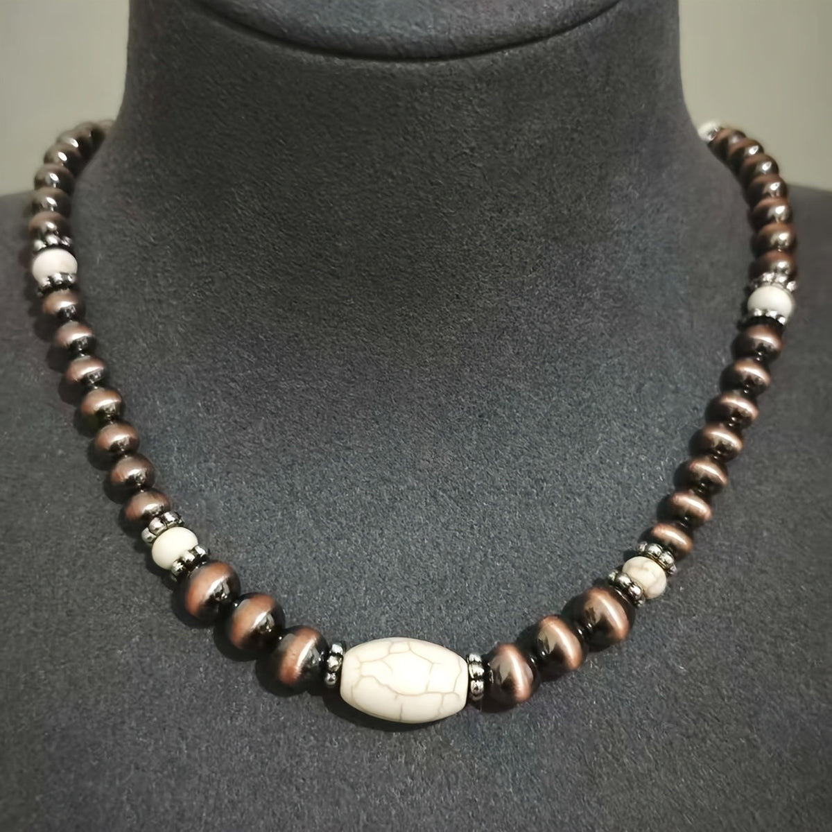 Turquoise Oval Bead Necklace