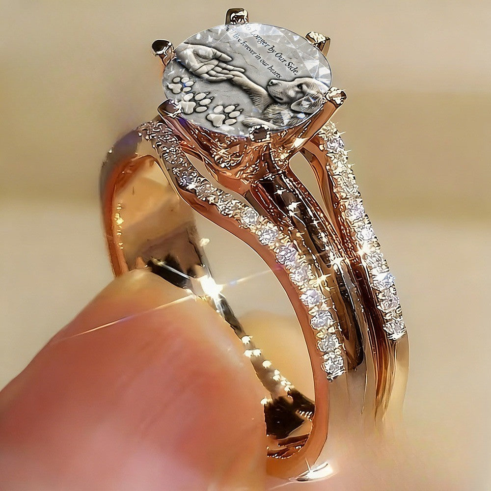 Dog Paw Memorial Ring