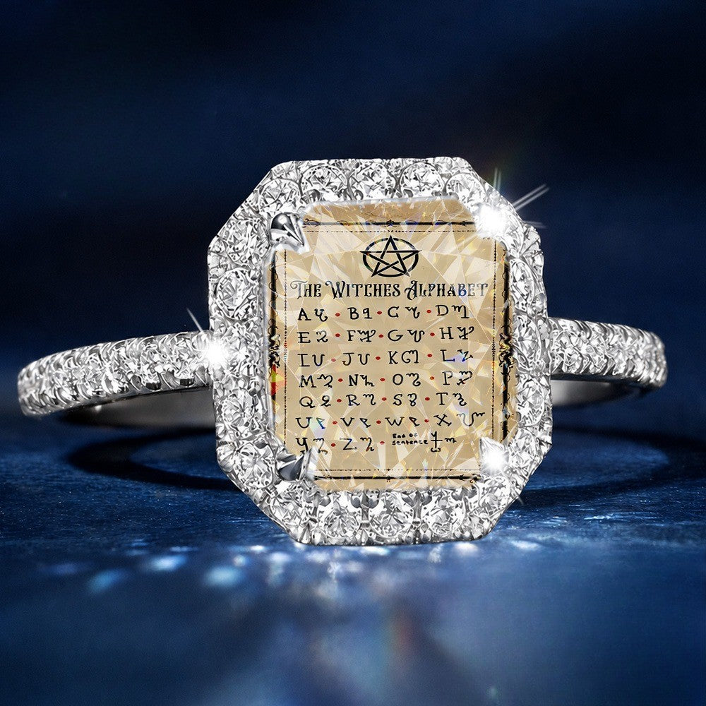 Witches Alphabet Square Ring
