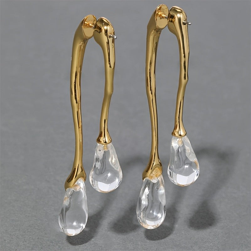 Irregular Crystal Drop Earrings