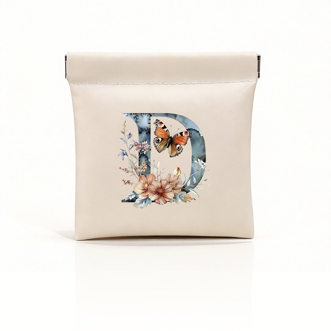 Floral Initial Storage Pouch