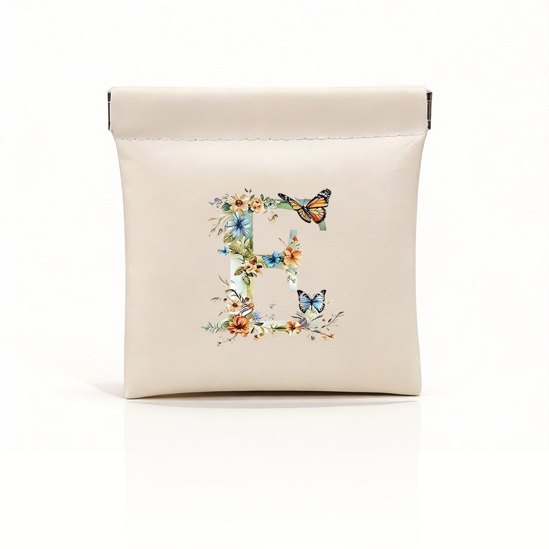 Floral Initial Storage Pouch