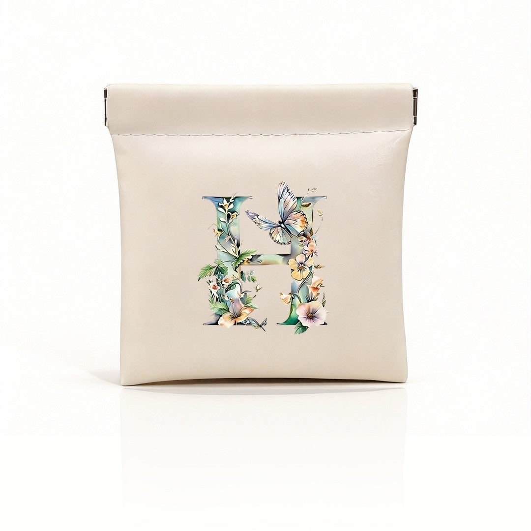 Floral Initial Storage Pouch