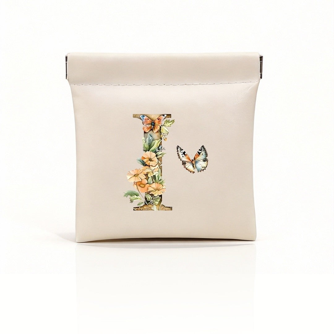 Floral Initial Storage Pouch