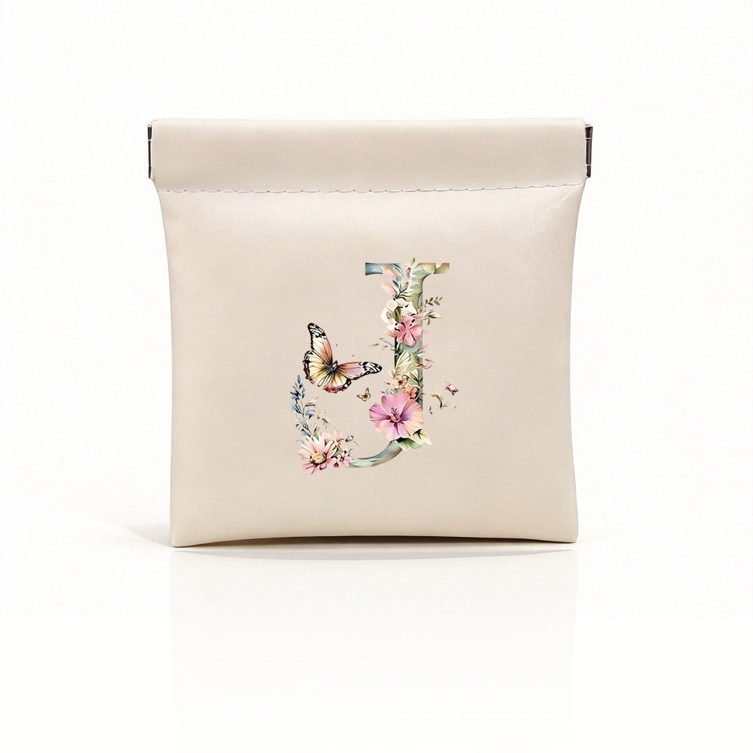 Floral Initial Storage Pouch