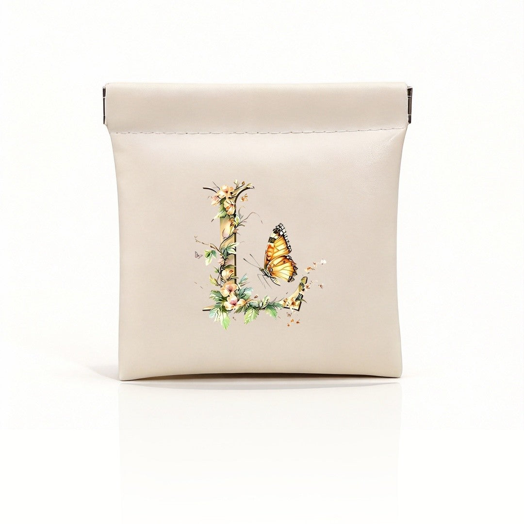 Floral Initial Storage Pouch