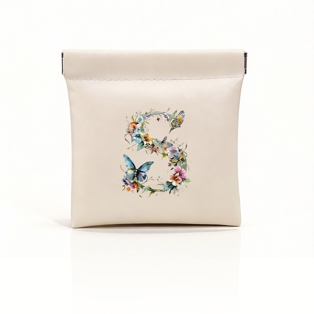 Floral Initial Storage Pouch