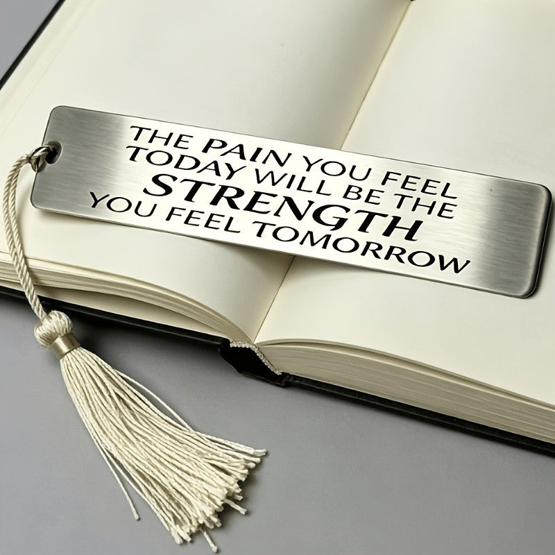 Strength Quote Metal Bookmark