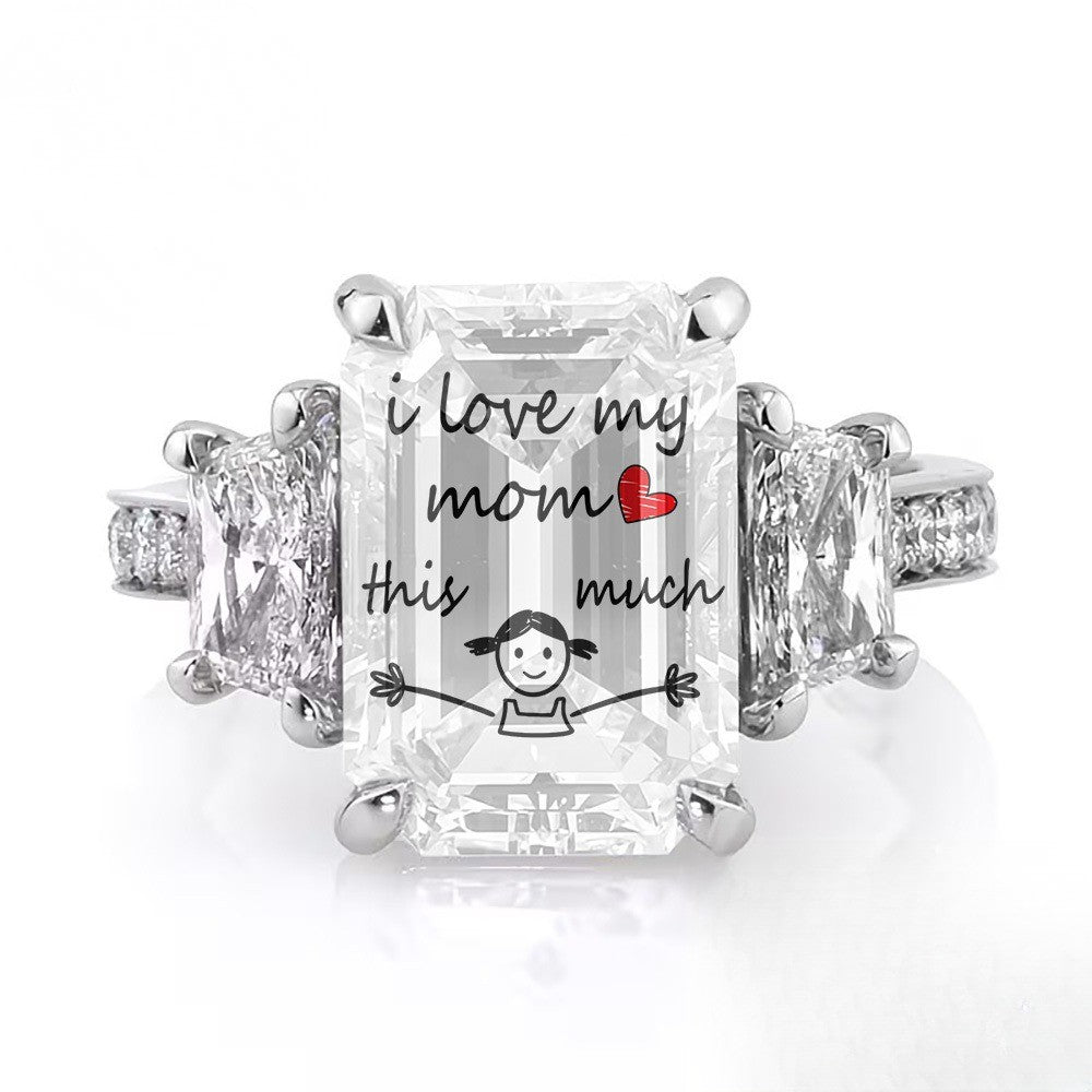 Square Mom Love Ring