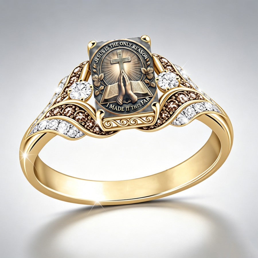 Praying Hands & Scripture Square Ring