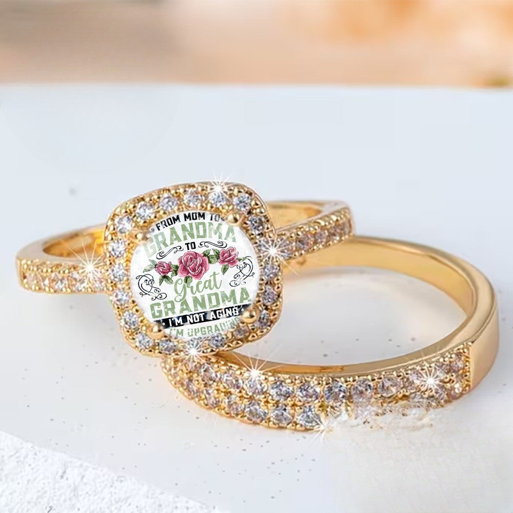 Great Grandma Square Ring Set