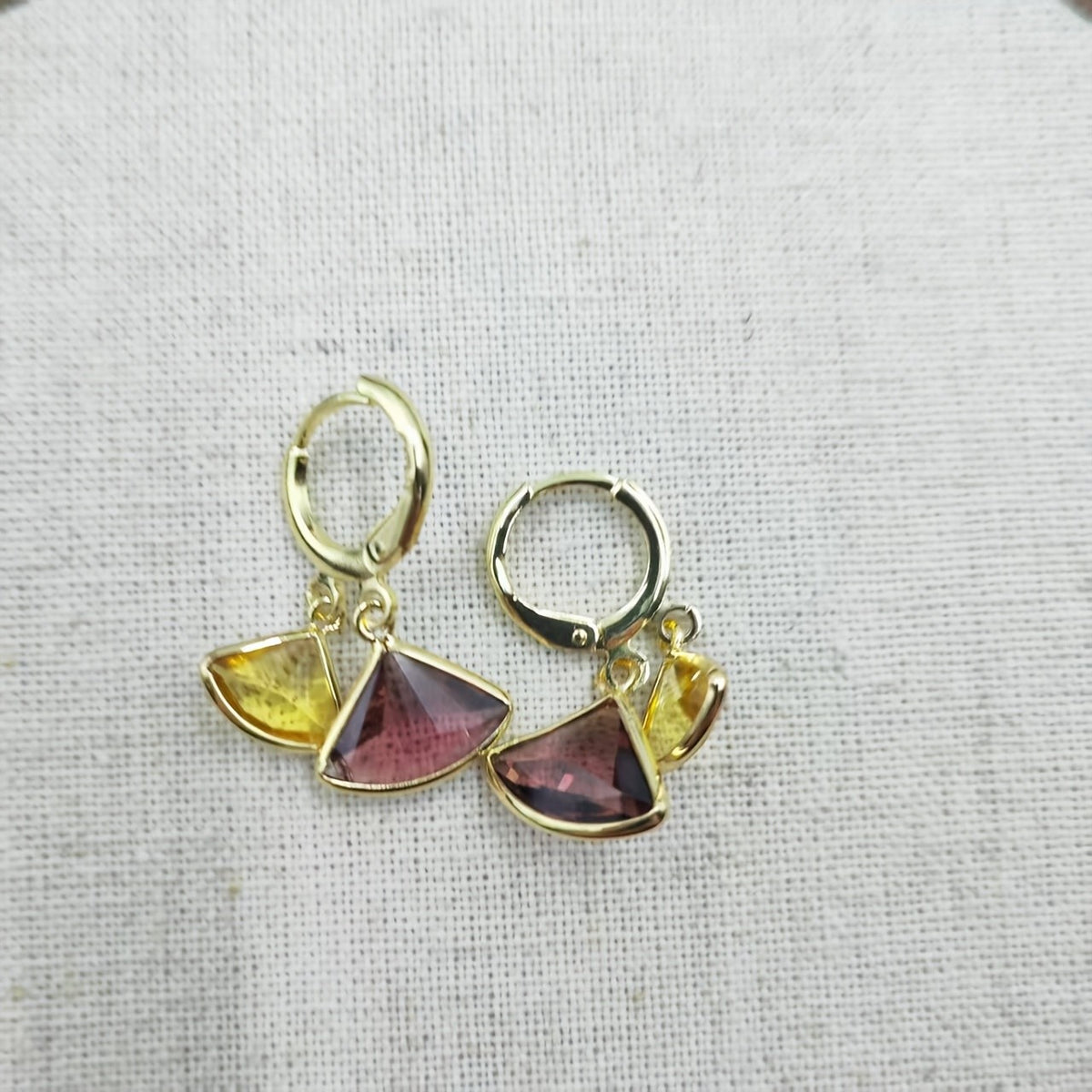 Amber Fan Drop Earrings