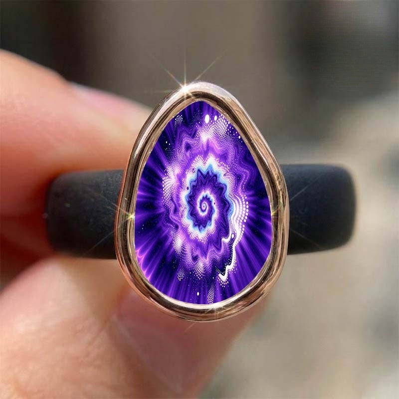 Purple Swirl Statement Ring