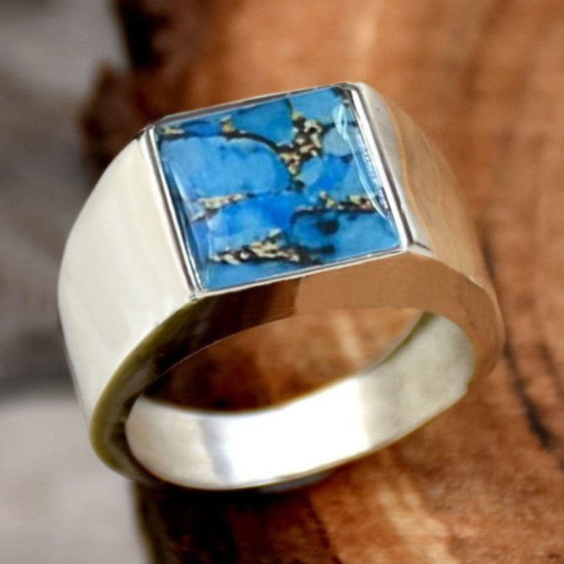 Blue Resin Square Ring