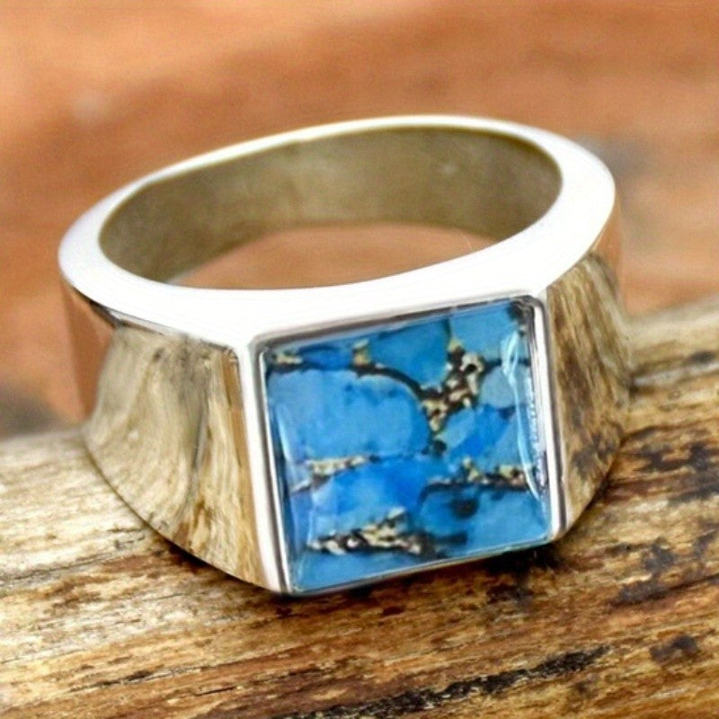 Blue Resin Square Ring