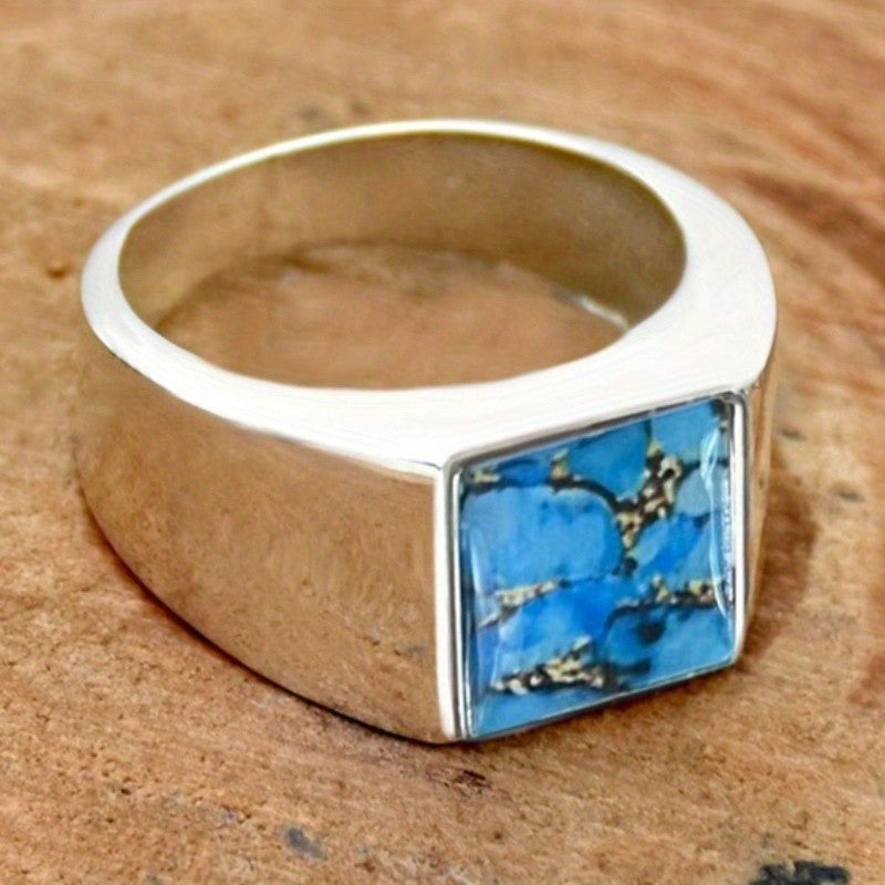 Blue Resin Square Ring