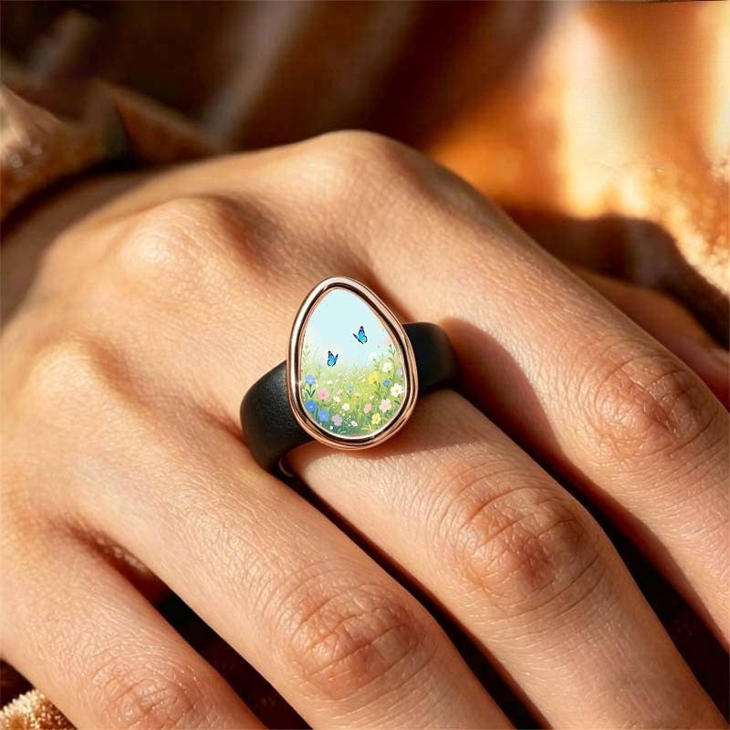 Meadow Butterfly Teardrop Ring