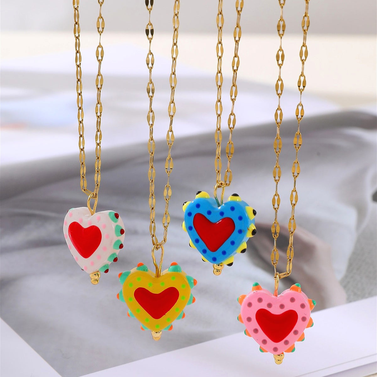 Polka Dot Heart Necklace