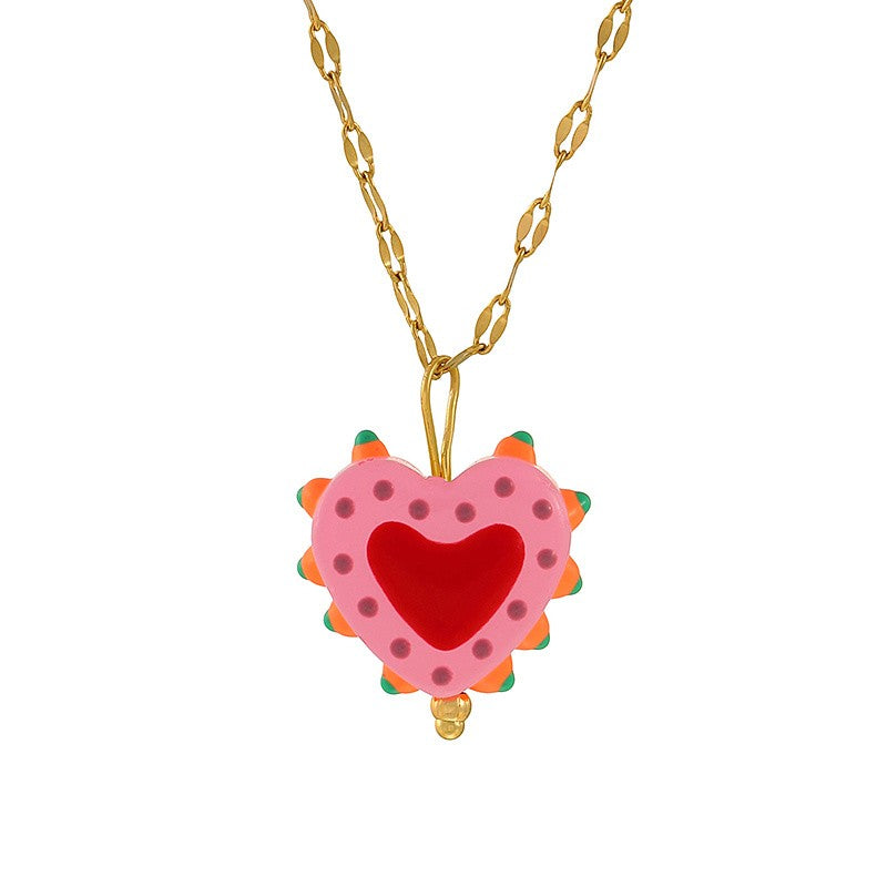 Polka Dot Heart Necklace