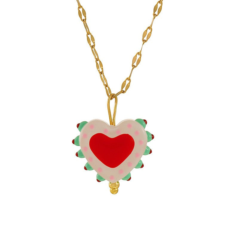 Polka Dot Heart Necklace