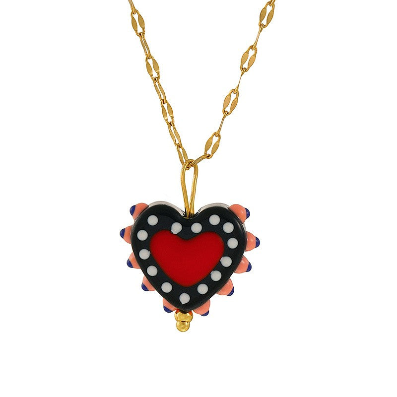 Polka Dot Heart Necklace