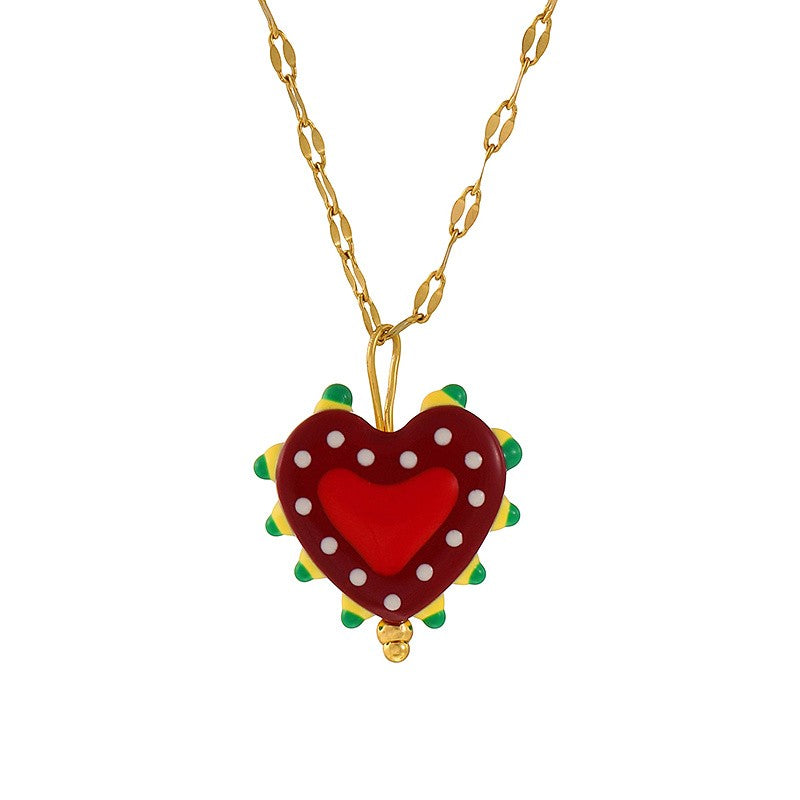 Polka Dot Heart Necklace