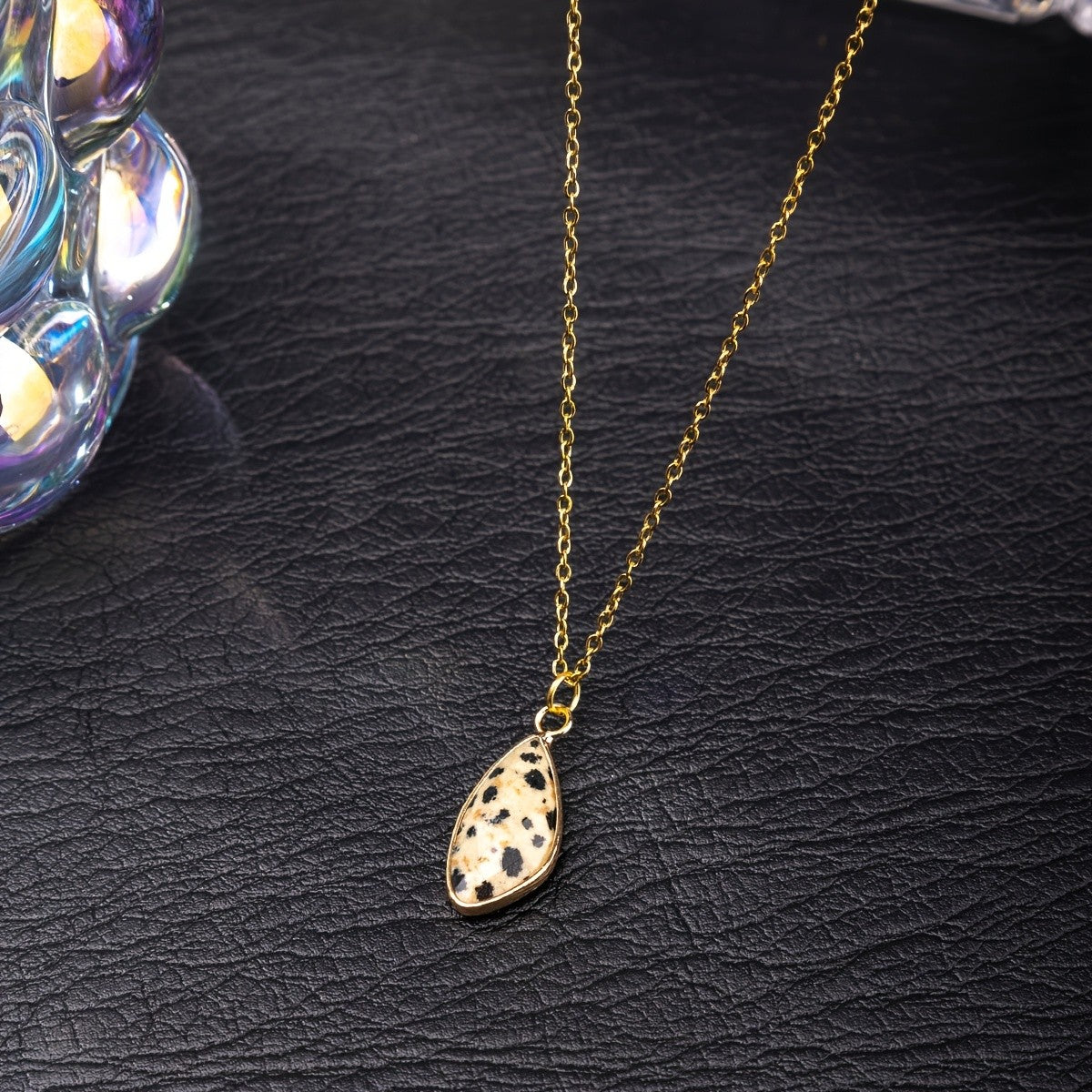 Faceted Teardrop Stone Necklace