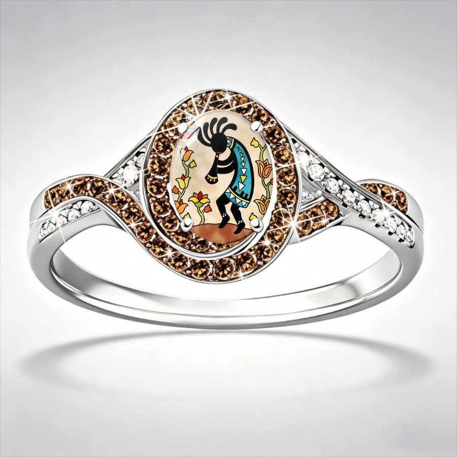 Kokopelli Oval Statement Ring