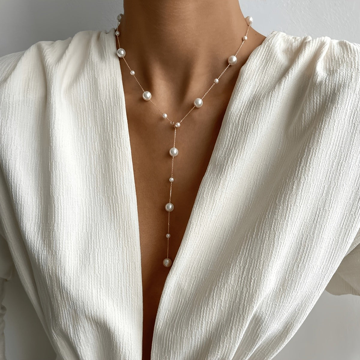 Pearl Lariat Necklace