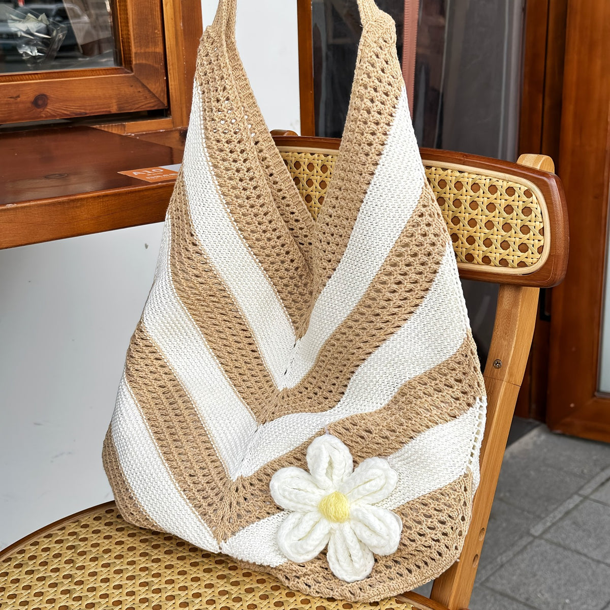 Chevron Crochet Shoulder Bag