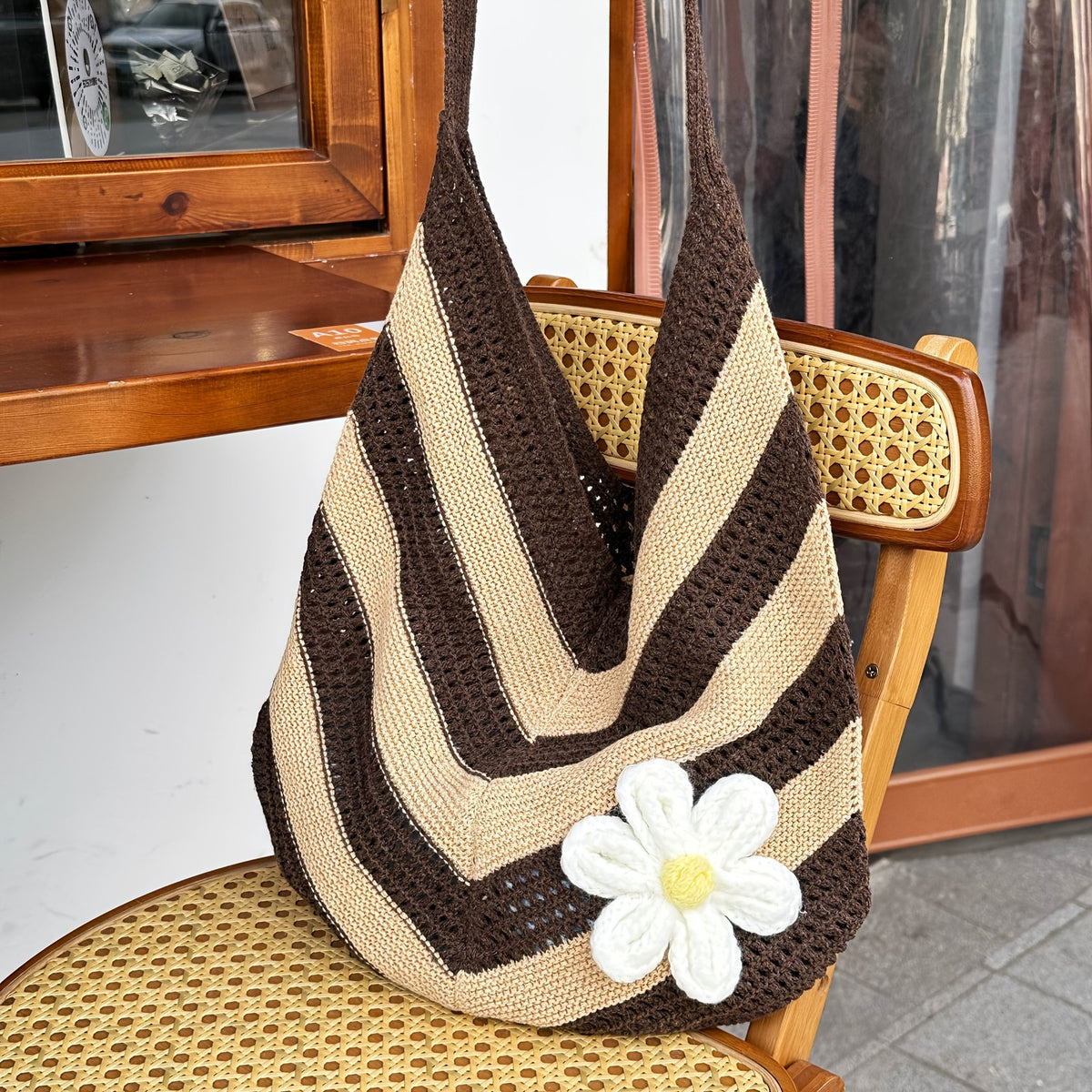 Chevron Crochet Shoulder Bag