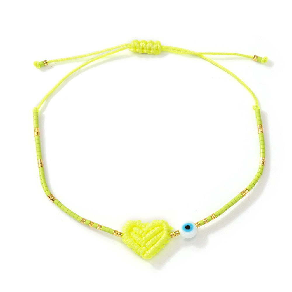 Woven Heart & Evil Eye Bracelet
