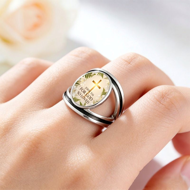 John 3:16 Oval Statement Ring