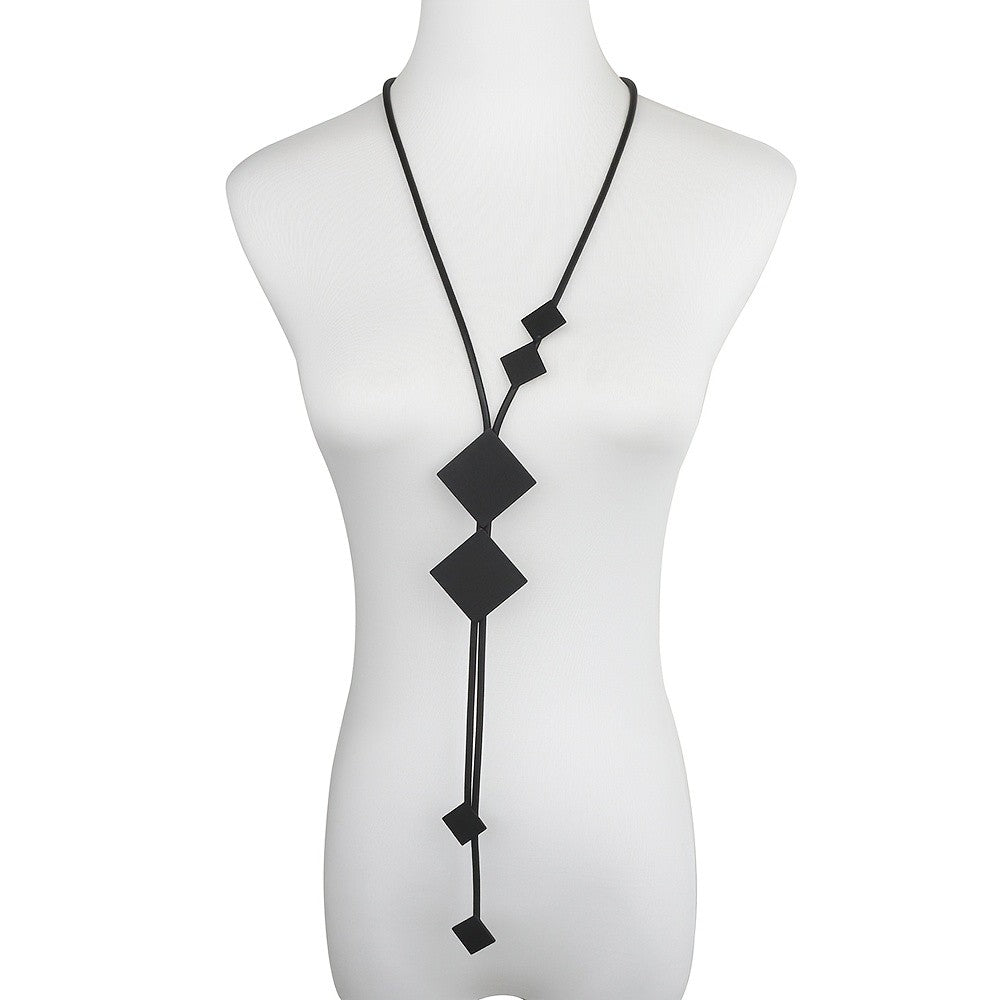 Stacked Square Lariat Necklace