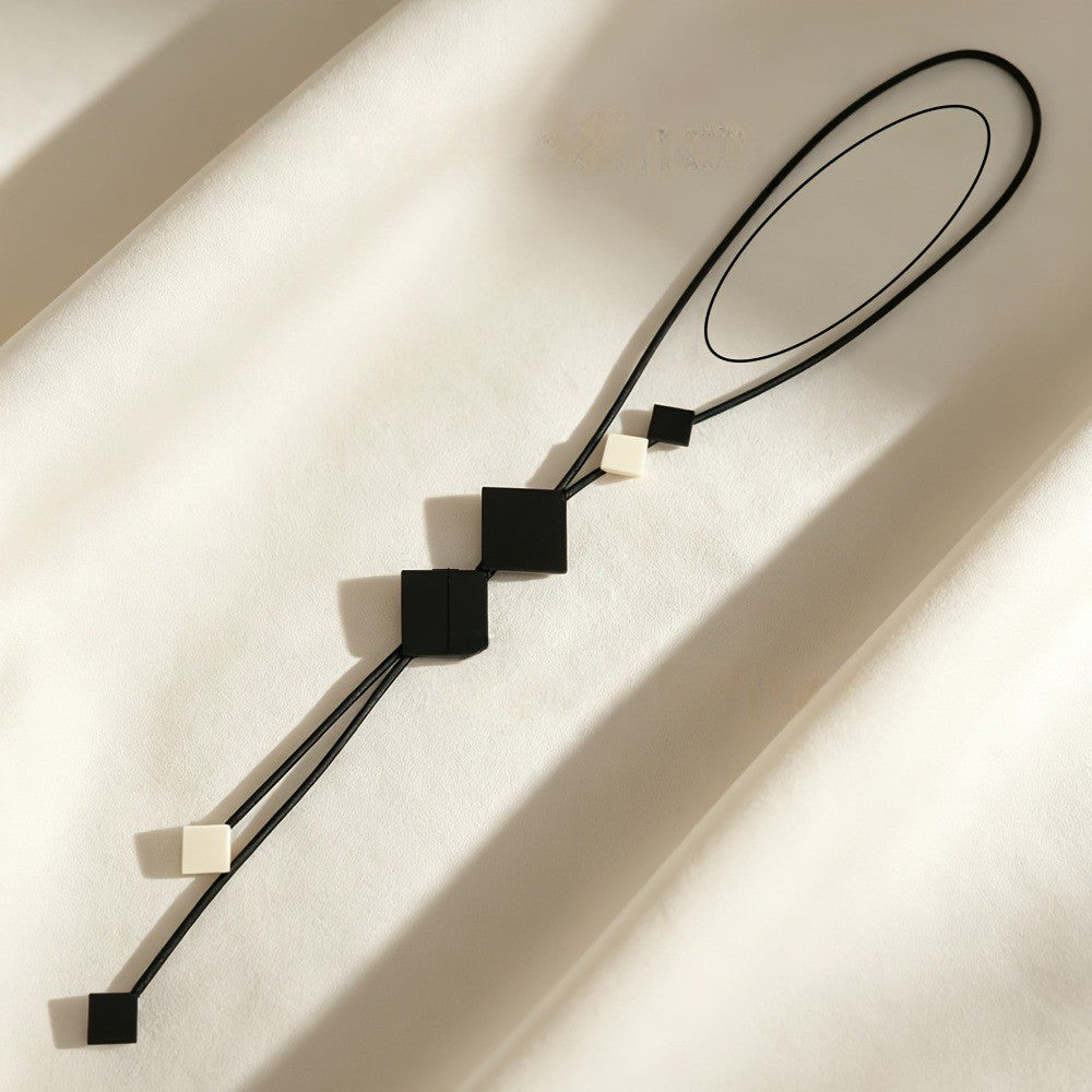 Stacked Square Lariat Necklace
