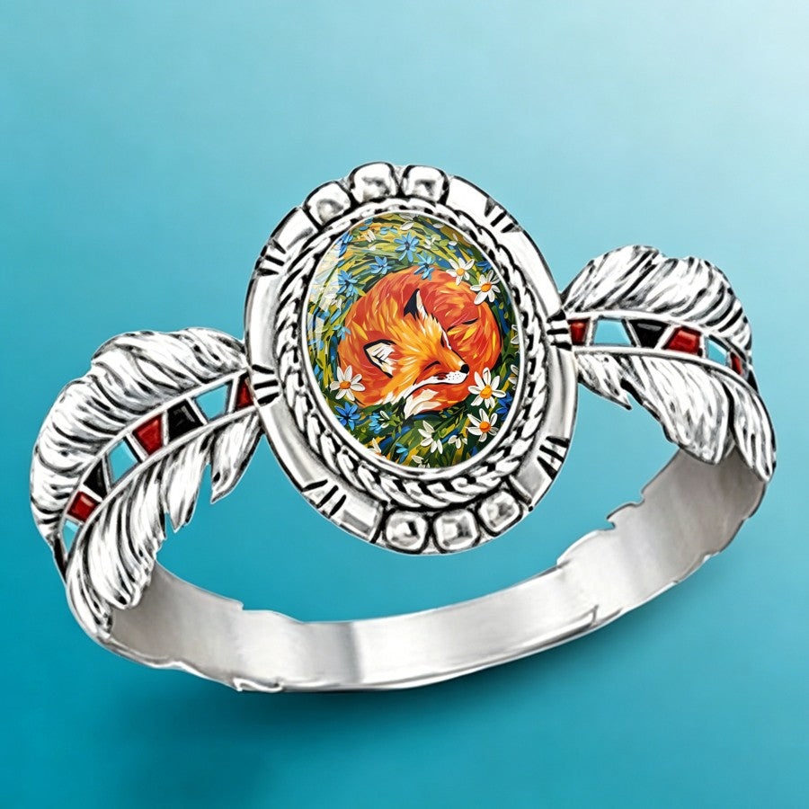 Fox Floral Oval Ring