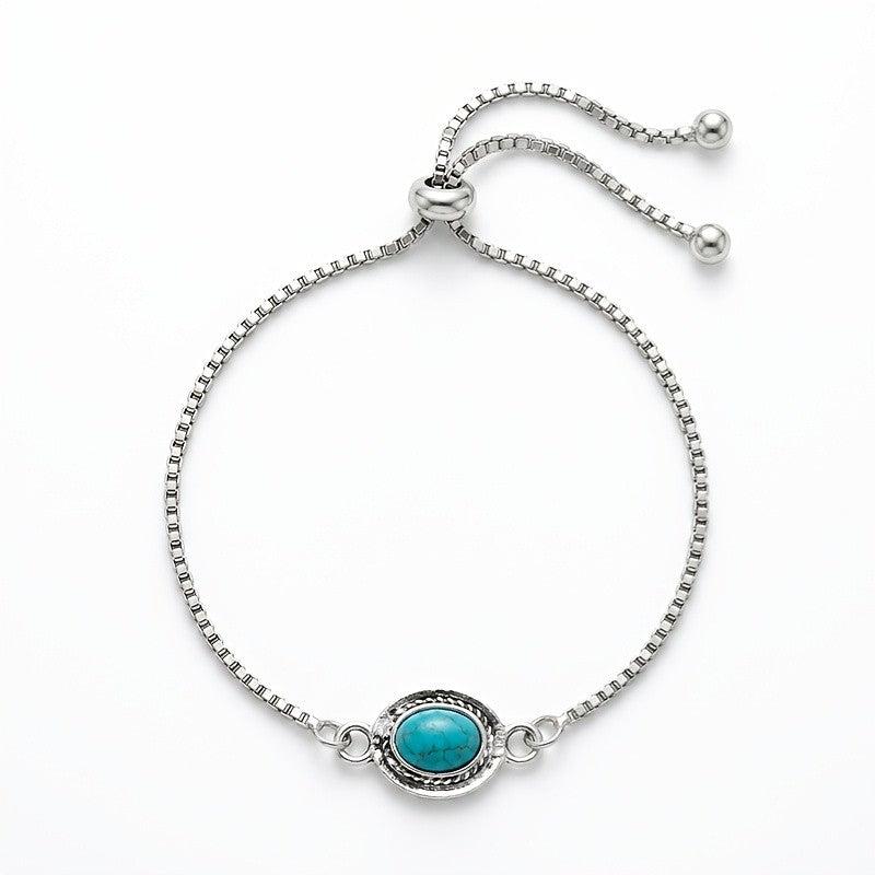 Turquoise Oval Adjustable Bracelet