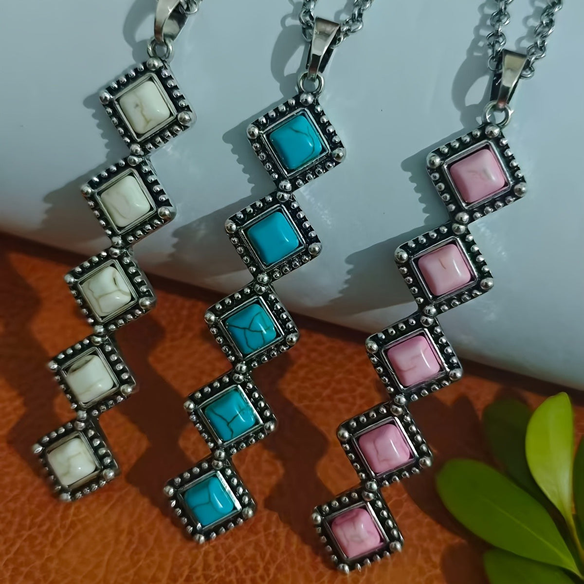 Turquoise Diamond Drop Necklace