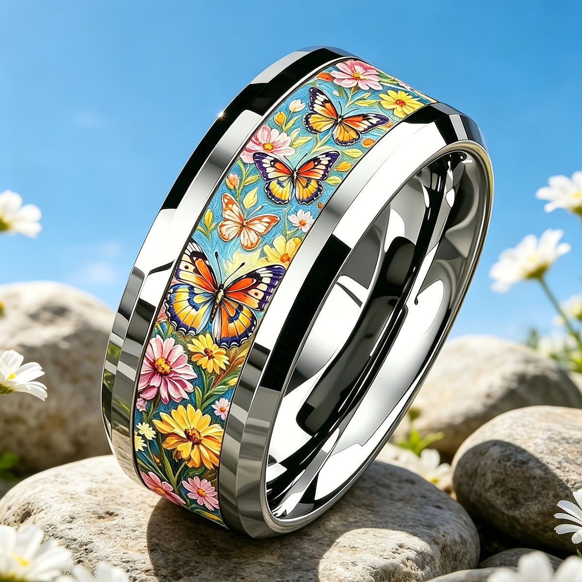 Butterfly & Wildflower Panorama Ring