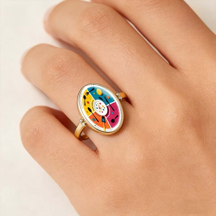 Colorful Dinner Party Oval Ring