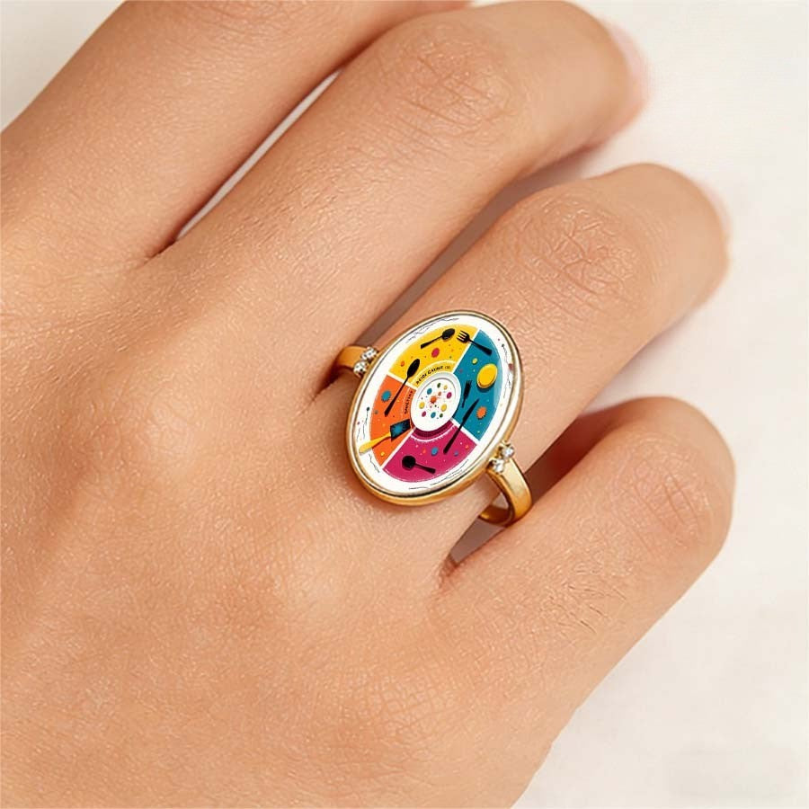 Colorful Dinner Party Oval Ring