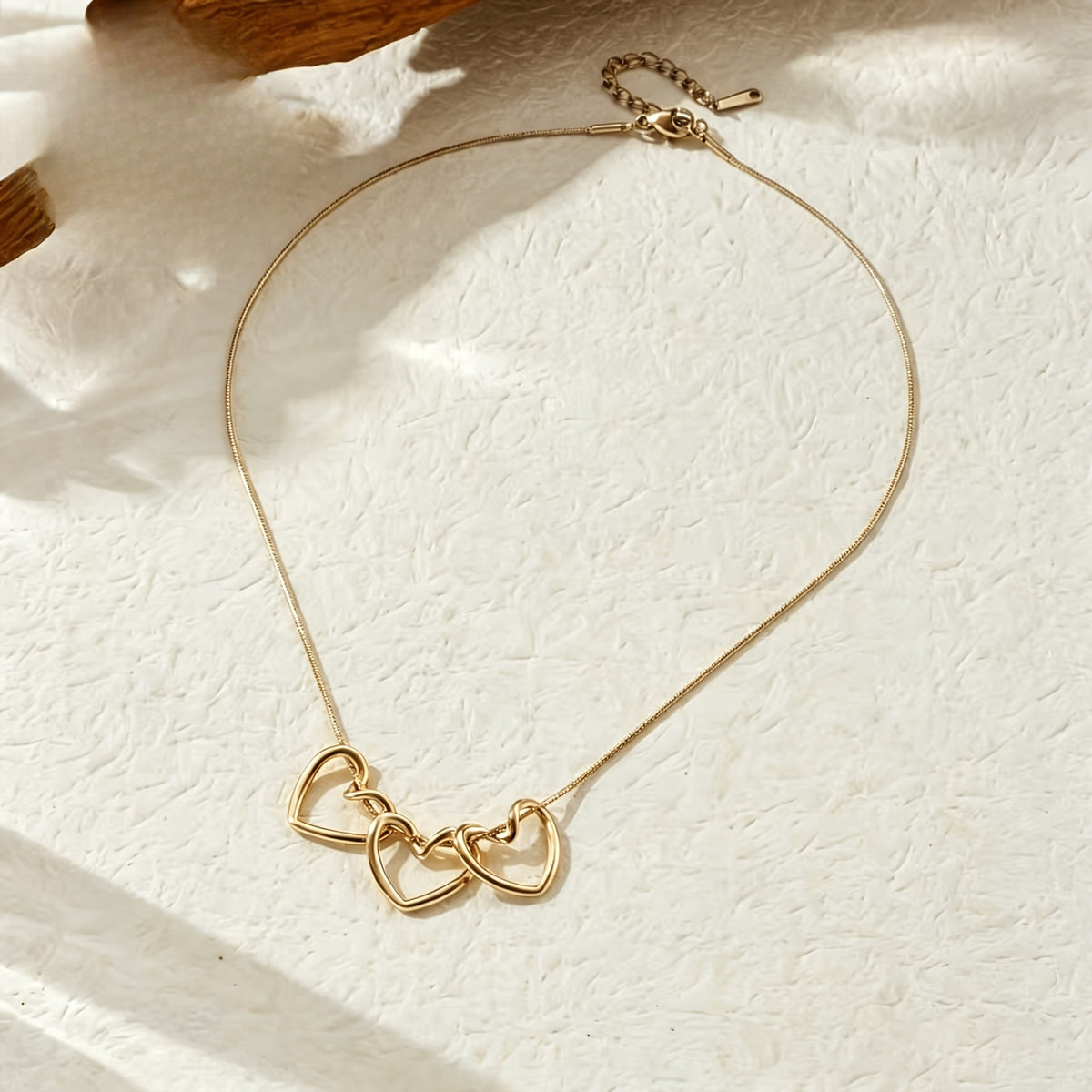 Triple Linked Heart Necklace